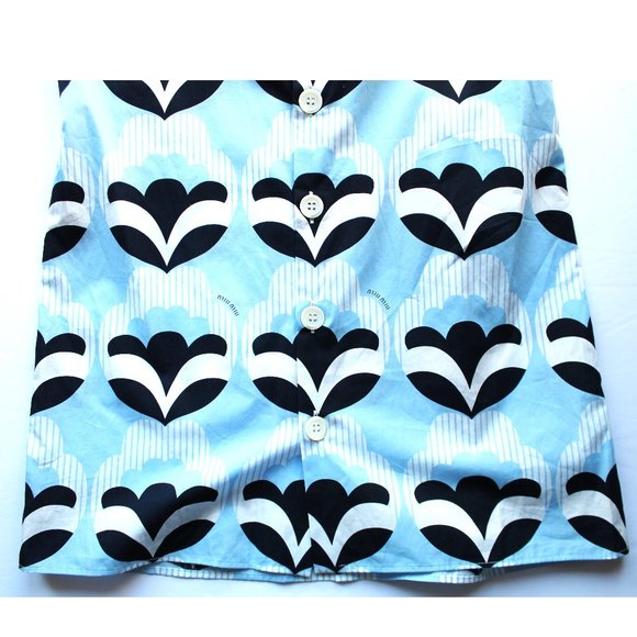 Miu Miu Pop-Print Bow-Back SS17 Runway Top / Size 36 / US 0 / Light Blue - Picture 11 of 15